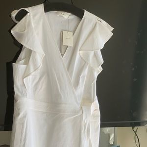 A.L.C. White Linen Sidelle Wrap Dress